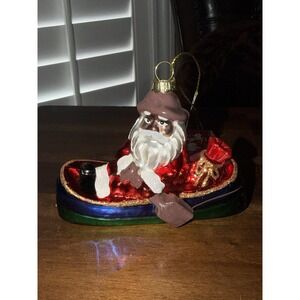 St. Nicholas Square "Santa Traveling By Canoe Ornament," 2023 New With Tags